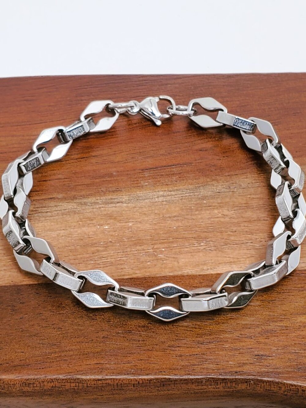 8" Womens 14K White Gold Chain Link Bracelet 14 Karat Silver Streetwear Jewelry